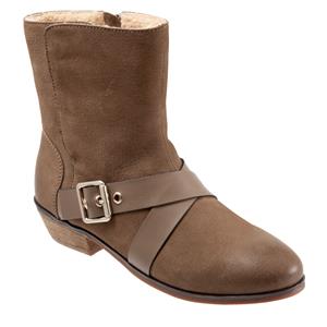 SoftWalk Women's Rimini Perf Boots - Wide Stone in Size 8